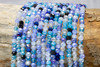 Glass Crystal Polished 3x4mm Faceted Rondel - Dark Blue Mix