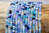 Glass Crystal Polished 3x4mm Faceted Rondelle - Dark Blue Mix