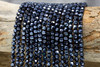 Glass Crystal Polished 5mm Faceted Round - Full Plated Midnight Blue