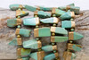 Natural Turquoise Freeform 15-20mm Gold Edge Drop