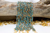Natural Turquoise Polished 6x8mm Gold Edge Oval