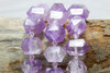 Amethyst Polished 16-22mm Graduated Faceted Double Prism Points