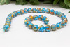 Turquoise, Spiny Oyster, Pyrite Reconstructed Polished 10mm Round - Enhanced