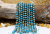 Turquoise, Spiny Oyster, Pyrite Reconstructed Polished 8mm Round - Enhanced