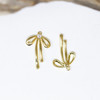 Gold Plated Micro Pave 20x13mm Bow Charm