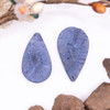 Blue Coral Natural 25x16mm Flat Teardrop