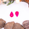 Hydro Quartz Dyed Dark Pink Neon Polished 4x6mm Faceted Drop