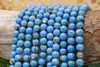 Reconstructed Manmade Turquoise & Shell 8mm Round - Sky Blue
