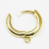 18K Gold Plated 15mm Hoop Earring with Ring - 1 Pair