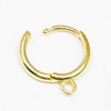 18K Gold Plated 13.5mm Hoop Earring with Ring - 1 Pair