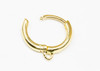 18K Gold Plated 15x3mm Hoop Earring with Ring - 1 Pair