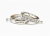 Platinum Plated Micro Pave 13mm Hoop Earring with Ring - 1 Pair