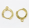 18K Gold Plated Micro Pave 13mm Hoop Earring with Ring