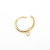 18K Gold Plated 13.5x2mm Hoop Earring with Ring - 2 Pairs