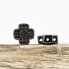 Gunmetal Plated Micro Pave 10mm Multi Link Cross Bead