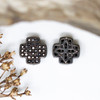 Gunmetal Plated Micro Pave 10mm Multi Link Cross Bead