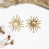 Gold Plated Micro Pave 17x16 Solar Eclipse Sun Charm