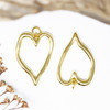 14K Gold Plated 26x10mm Organic Heart Pendant