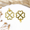 14K Gold Plated 16mm 4 Leaf Clover Charm