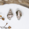 Silver Plated Micro Pave 13x7mm Conch Shell Bead