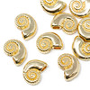 18K Gold Plated 10x7.5mm Spiral Shell Bead