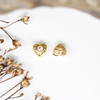 18K Gold Plated Micro Pave 4.5x5mm Heart Bead