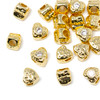 18K Gold Plated Micro Pave 4.5x5mm Heart Bead