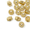 18K Gold Plated Micro Pave 5.5mm Starburst Bead