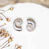 Platinum Plated 10x7.5mm Spiral Shell Bead