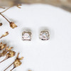 Sterling Silver Plated Micro Pave 4.5mm Cube Bead