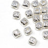 Sterling Silver Plated Micro Pave 4.5mm Cube Bead