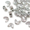 Platinum Plated 5x6mm 2 Hole Leaf Bead