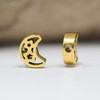 Gold Plated Stainless Steel 10x7mm Moon & Stars Bead