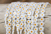 Millefiori Glass Polished White & Yellow 7-8mm Daisy