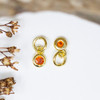 Gold Plated Micro Pave 4.5mm Orange Coin Charm