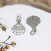 Silver Plated Micro Pave 11x10mm Shell Charm