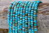 Impression Jasper Polished 4x6mm Rondelle - Turquoise Dyed