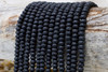 Lava Rock Black 4x6mm Rondelle