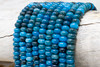 Jade Polished 5x8mm Smooth Rondelle - Dyed Capri Blue