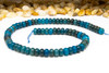 Jade Polished 5x8mm Smooth Rondelle - Dyed Capri Blue