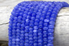 Jade Polished 5x8mm Smooth Rondelle - Dyed Cornflower Blue
