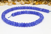 Jade Polished 5x8mm Smooth Rondelle - Dyed Cornflower Blue