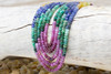 Sapphire Polished 3-4mm Smooth Rondelle - Banded Multi Color