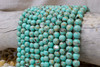 Reconstructed Manmade Turquoise & Shell 8mm Round - Dyed Turquoise - 2mm Large Hole