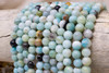 Amazonite Polished Multi Color 8mm Round - 2mm Large Hole