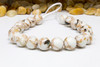 Reconstructed Manmade Turquoise & Shell 10mm Round - Dyed Ivory - 2mm Large Hole