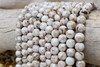 Reconstructed Manmade Turquoise & Shell 10mm Round - Dyed Ivory - 2mm Large Hole