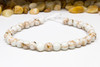 Reconstructed Manmade Turquoise & Shell 6mm Round - Dyed Ivory - 2mm Large Hole
