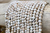 Reconstructed Manmade Turquoise & Shell 6mm Round - Dyed Ivory - 2mm Large Hole