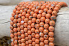 Reconstructed Manmade Turquoise & Shell 8mm Round - Dyed Orange - 2mm Large Hole